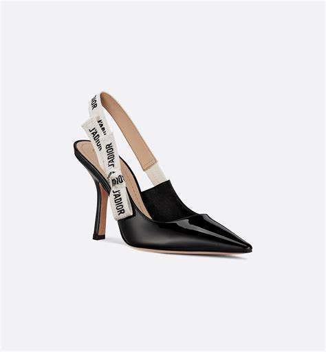 J'Adior Slingback Pump Black Patent Calfskin .